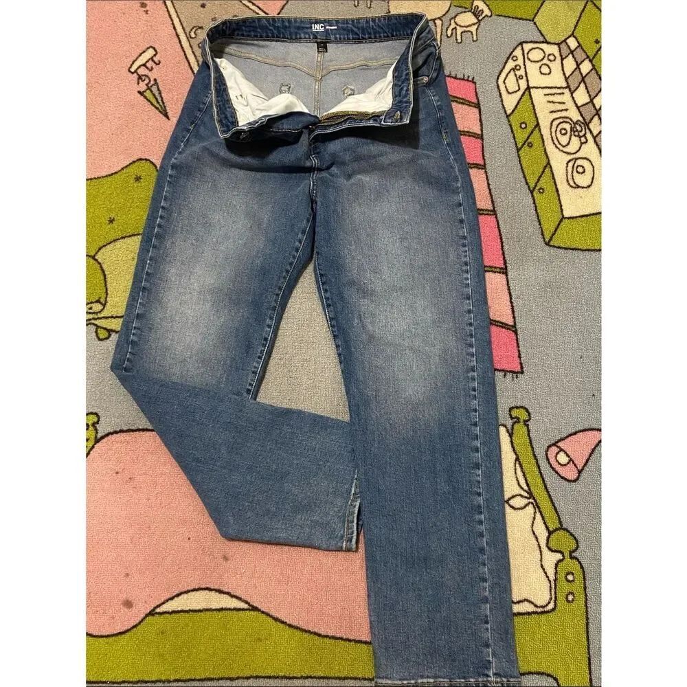 I.N.C.International Conceptos Straight Men's Slim Straight Jeans in Dark Blue 14